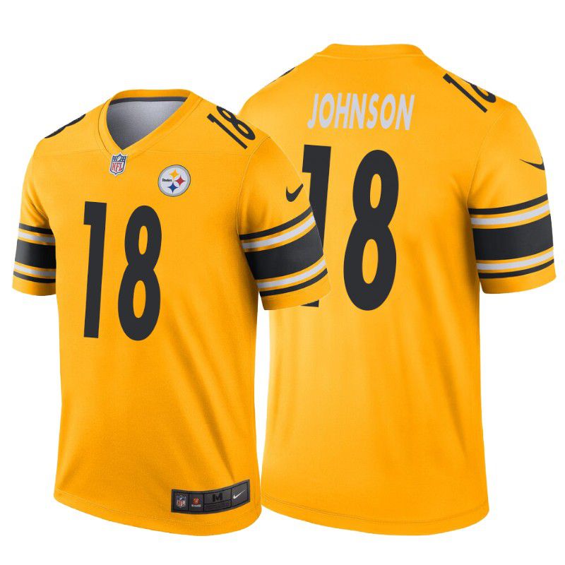 Men Pittsburgh Steelers 18 Diontae Johnson Nike Gold Inverted Legend NFL Jersey
